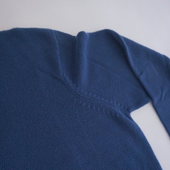 Vintage Denver Hayes Blue 50% Cotton Fine Knit V-Neck Sweater XL - Picture 9 of 10